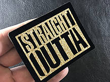 Нашивка Straight Outta 3 різновиди блискіток 75х60 мм, фото 5