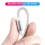 Магнітний світящійся кабель для зарядки USB - micro USB Green/Blue 1м, фото 7