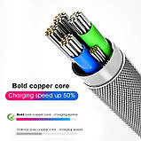 Магнітний світящійся кабель для зарядки USB - micro USB Green/Blue 1м, фото 6