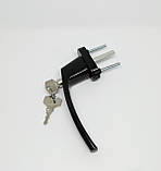 Ручка віконна з ключиком MEDOS VIKTORY чорна, фото 3