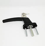 Ручка віконна з ключиком MEDOS VIKTORY чорна, фото 5