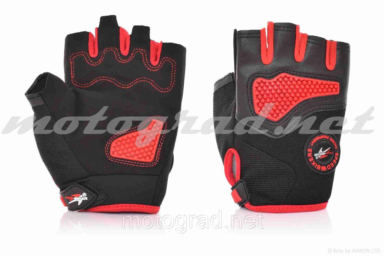 Рукавички PRO BIKER без пальців, XL, червоні