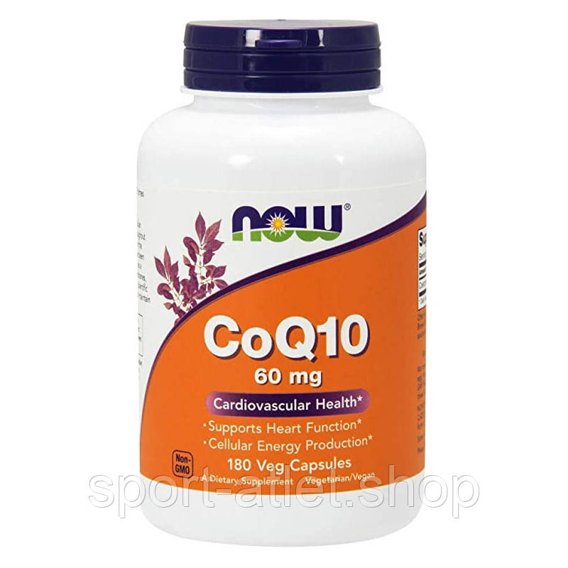 Натуральна добавка NOW CoQ-10 60 mg, 180 вегакапсул, фото 1