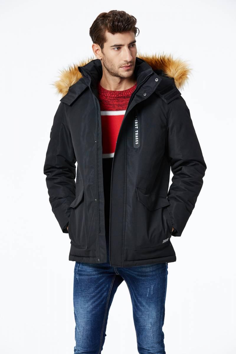 Мужская зимняя удлиненная черная куртка - фото 1 - id-p1054393418