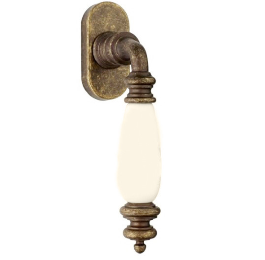 Віконна ручка на розетці Fadex Siena Ceramik DK матова бронза / бежева кераміка (Італія)