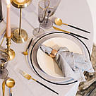 Тарілка підставна скляна REMY-DECOR Halo Glass Black Ø 33см кругла з чорним кантом на святковий стіл, фото 3