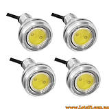 2шт Орлине око 23мм ДХО врізні світлодіодні денні ходові вогні LED DRL led лінзи підсвітка кузова салону, фото 3