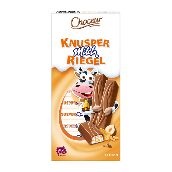 Дитячий молочний шоколад CHOCEUR Knusper Milch Riegel, 200 g.