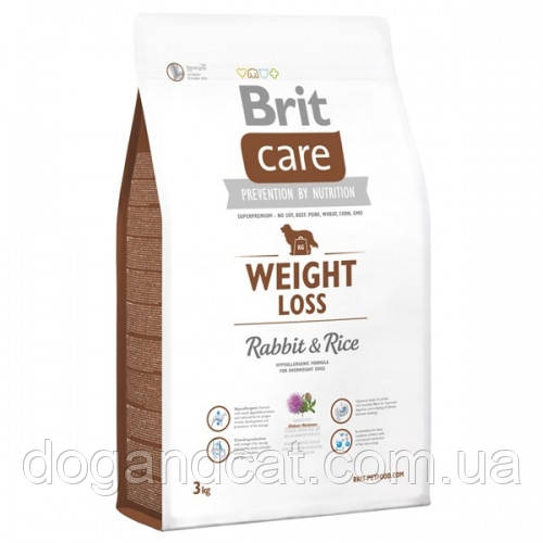 Сухой корм Brit Care Dog Hypoallergenic Weight Loss для собак с лишним весом гипоаллергенный с кроликом 3 кг - фото 2 - id-p1279470706