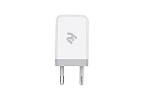 Зарядний пристрій (зарядка) для телефону 2E USB 2.1 A Білий (2E-WC1USB2.1A-W), фото 1