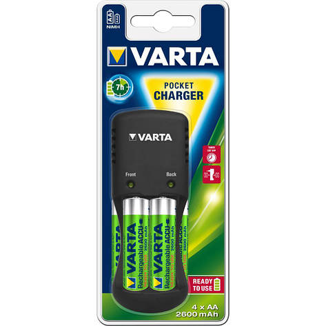 Зарядний пристрій VARTA Pocket Charger + 4AA 2600 мАг NI-MH (57642101471), фото 2