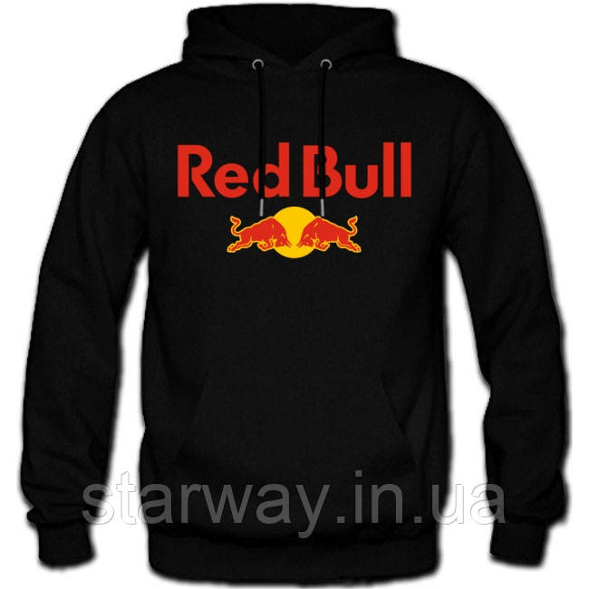Чорне худі red bull classic logo | стильна толстовка
