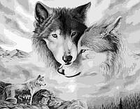 Картина по номерам DY014 Коллаж с волками 40х50см Strateg