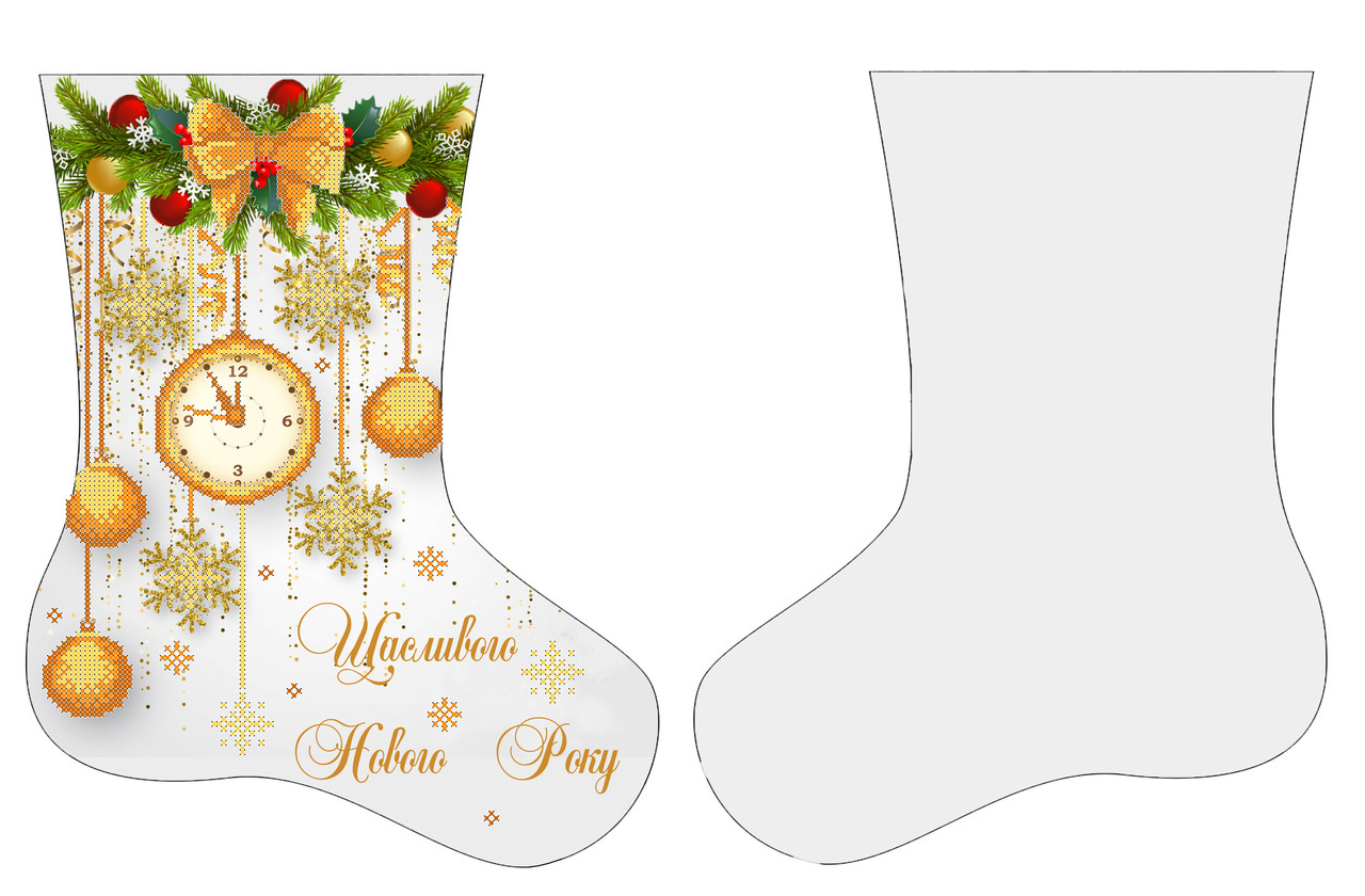 Новорічний чобіток (заготовка) №021, фото 1