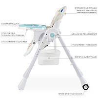Стільчик для годування Bambi M 3890 Fusion Arctic, фото 3