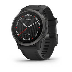 Смарт-годинник Garmin Fenix 6S Sapphire сірий DLC з чорним ремінцем