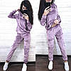 Костюм жіночий спортивний оксамитовий із капюшоном, фото 9