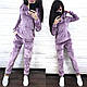 Костюм жіночий спортивний оксамитовий із капюшоном, фото 7
