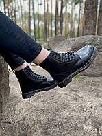 Женская обувь Dr. Martens 1460 Black. Ботинки утепленные мехом Др Мартинс 1460 женские.