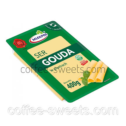 Сир Ser Gouda w plastrach Mlekpol 400g, фото 2