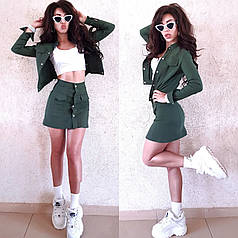 Костюм двійка спідниця та кофта джинс