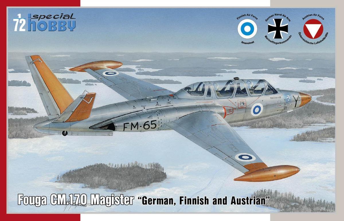Пластикова модель 1/72 Special hobby 72373 Французький літак Fouga CM.170 Magister German Finnish and Austrian