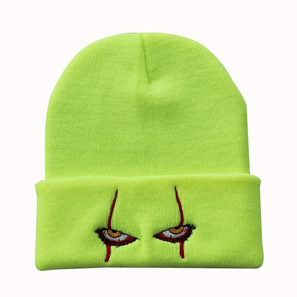 Шапка Pennywise страшні очі розмір One Size Салатова, фото 1