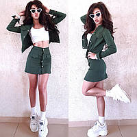 Костюм двійка спідниця та кофта джинс