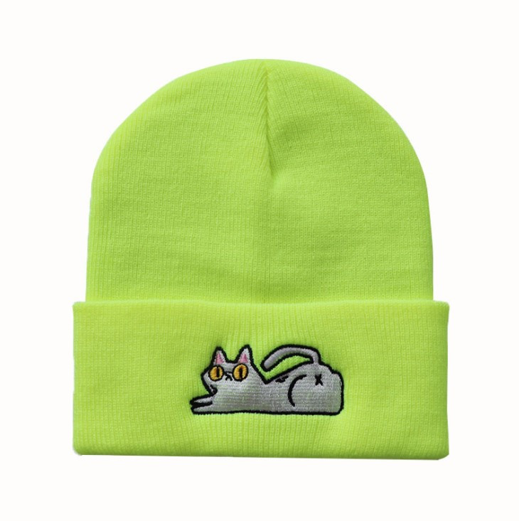 Шапка Грайливий котик розмір One Size Салатовий