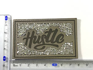Нашивка Hustle з камінням 80х50 мм, фото 2