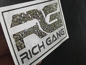 Нашивка Rich Gang з камінням 80х50 мм, фото 3