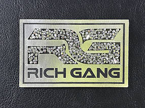 Нашивка Rich Gang з камінням 80х50 мм