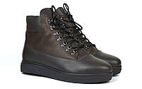 Зимові черевики шкіряні коричневі на хутрі чоловіче взуття великих розмірів Rosso Avangard Taiga Non Zip BS