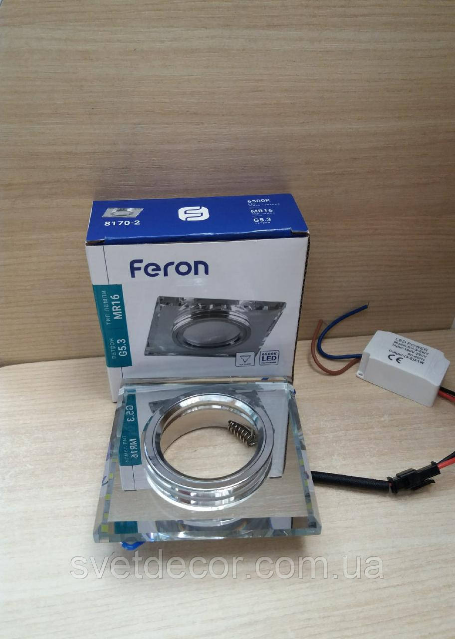 Встраиваемый Точечный светильник Feron 8170-2 LED с подсветкой зеркальный