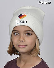 Зимова шапка Likee Лайки підліток р.52-55 від 5-8 років шапка для дівчинки