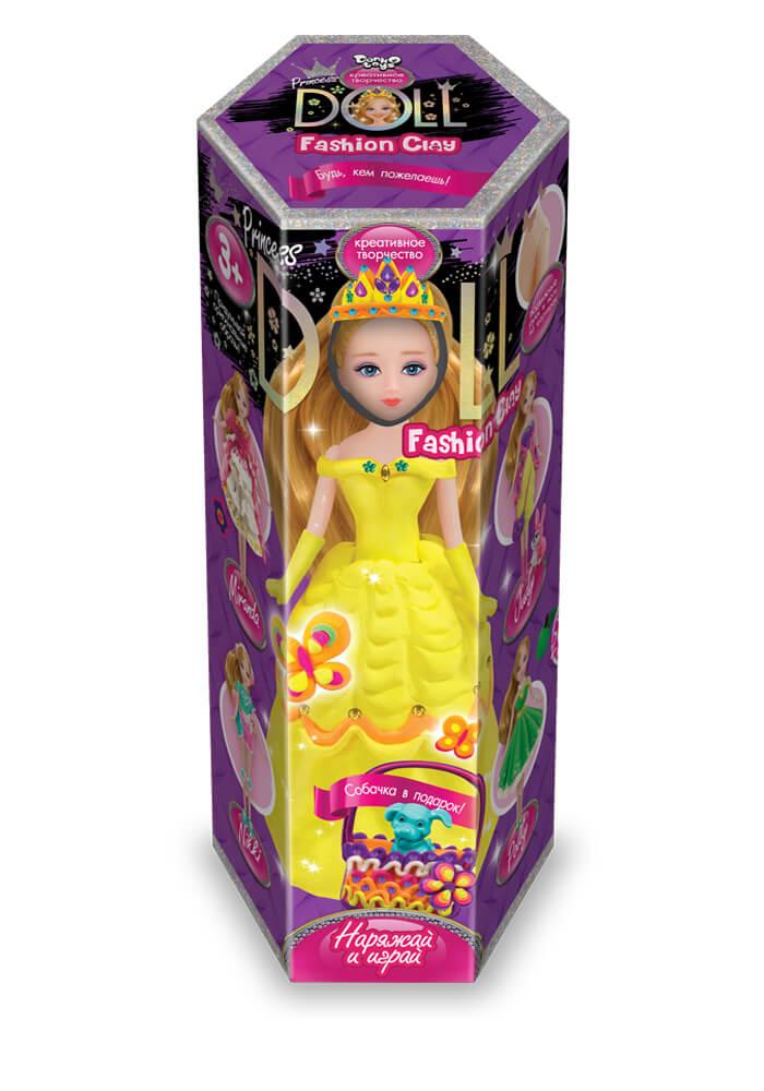 Набір для дитячої творчості Princess doll великий CLPD-01-01U лялька пластилін стрази блискітки глиттер лак для дітей