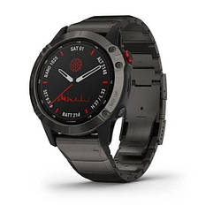 Смарт-годинник Garmin Fenix 6 Pro Solar титановий сірий DLC з титановим ремінцем