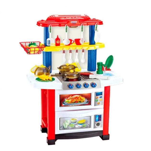 Кухня дитяча ігрова Happy Little Chef 758A, 33 предмети, звук, світло, ллється вода.