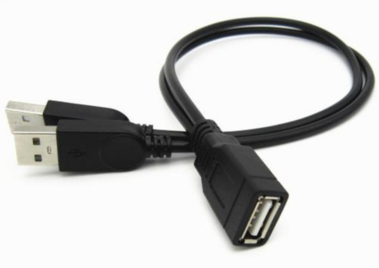 USB мама на 2 USB папа - данные и дополнительное питание, 30см - фото 1 - id-p1279751035
