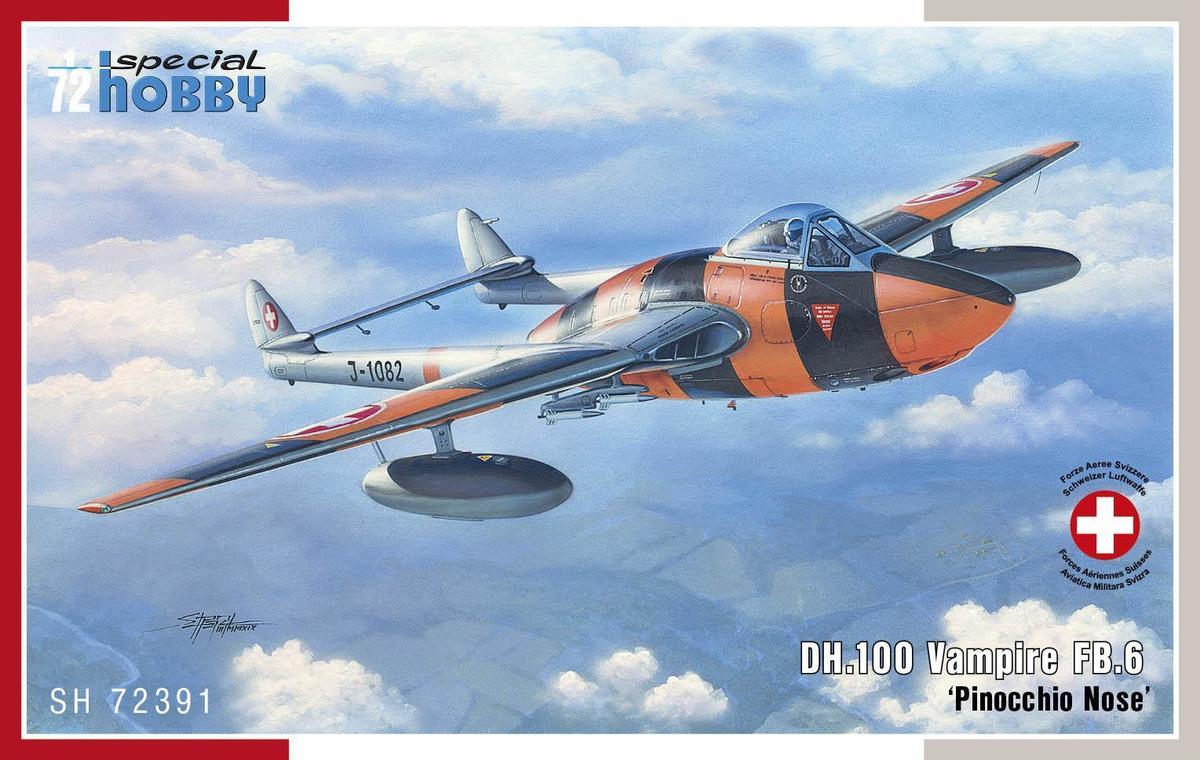 Пластикова модель 1/72 Special hobby 72391 Британський винищувач DH.100 Vampire 6 'Pinocchio Nose', фото 1