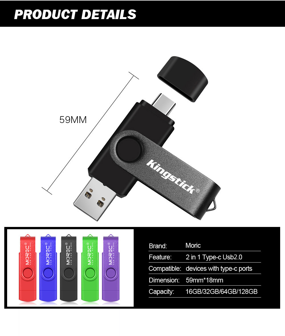 USB Флешка 2в1 16ГБ TYPE-C/USB 2.0 для телефона, компьютера OTG Kingstick  16GB Фиолетовый (ID#1279765672), цена: 259 ?, купить на Prom.ua