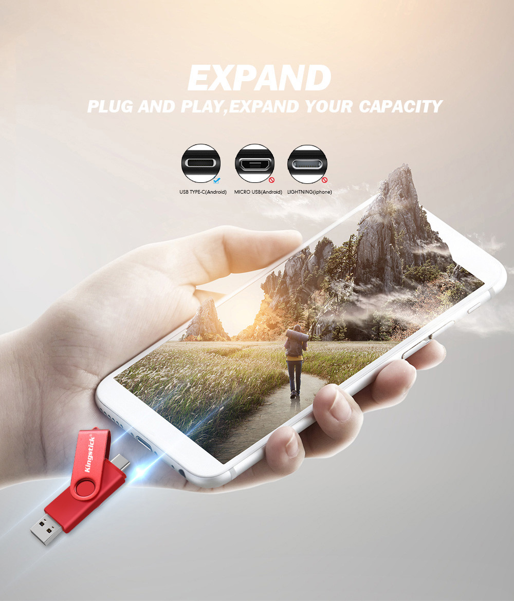 USB Флешка 2в1 16ГБ TYPE-C/USB 2.0 для телефона, компьютера OTG Kingstick  16GB Фиолетовый (ID#1279765672), цена: 259 ?, купить на Prom.ua
