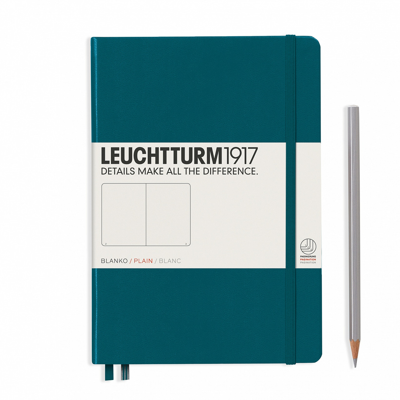 Блокнот Leuchtturm1917 середній 14,5х21 см Тихоокеанский зелений нелінований (359698)