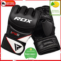 Перчатки кожаные для ММА RDX Rex Leather Black M 4oz унций черный