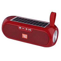 Музична колонка блютуз SPS UBL TG182, c функцією speakerphone, радіо, PowerBank, годинник, сонячна батарея, red