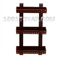 Полку пластикова пряма у ванну Ротанг, три яруси, коричнева