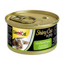 Консерви Gimpet Shiny Cat для кішок, з куркою і папайєю, 70 г