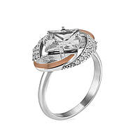 Серебряное кольцо с золотыми вставками Gemma-10 размер:17.5;