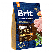 Корм Brit Premium Adult M для взрослых собак средних пород, 3 кг