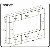 Вітальня Бокс / Box F2 1750х3150х320мм білий глянець Миро-Марк, фото 3
